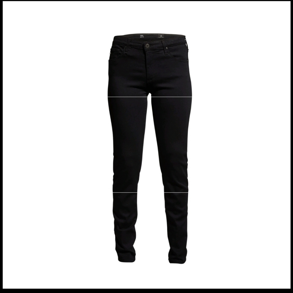 AG Adriano Goldschmied Super Black The Prima mid Rise Cigarette Jeans 30 - Picture 2 of 6
